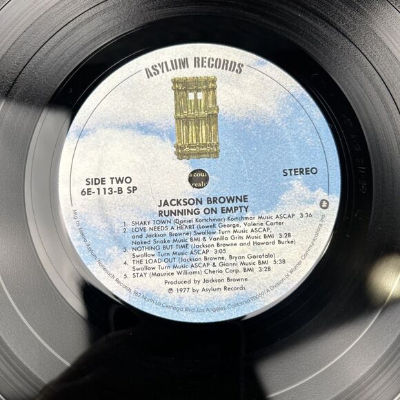 Jackson Brown Running On Empty 1977 Vinyl LP Asylum Records 6E-113 - Picture 4 of 9